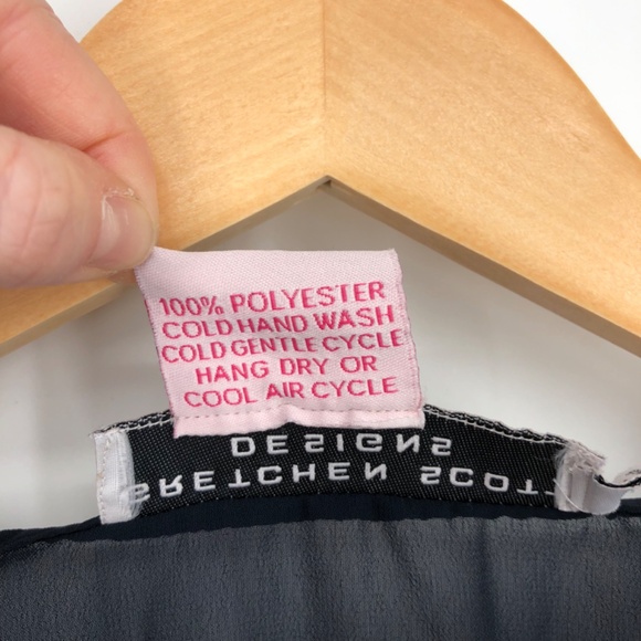 Gretchen Scott Designs Womens Blouse Size Medium Embroidered Sheer Blue Pink - Picture 7 of 12